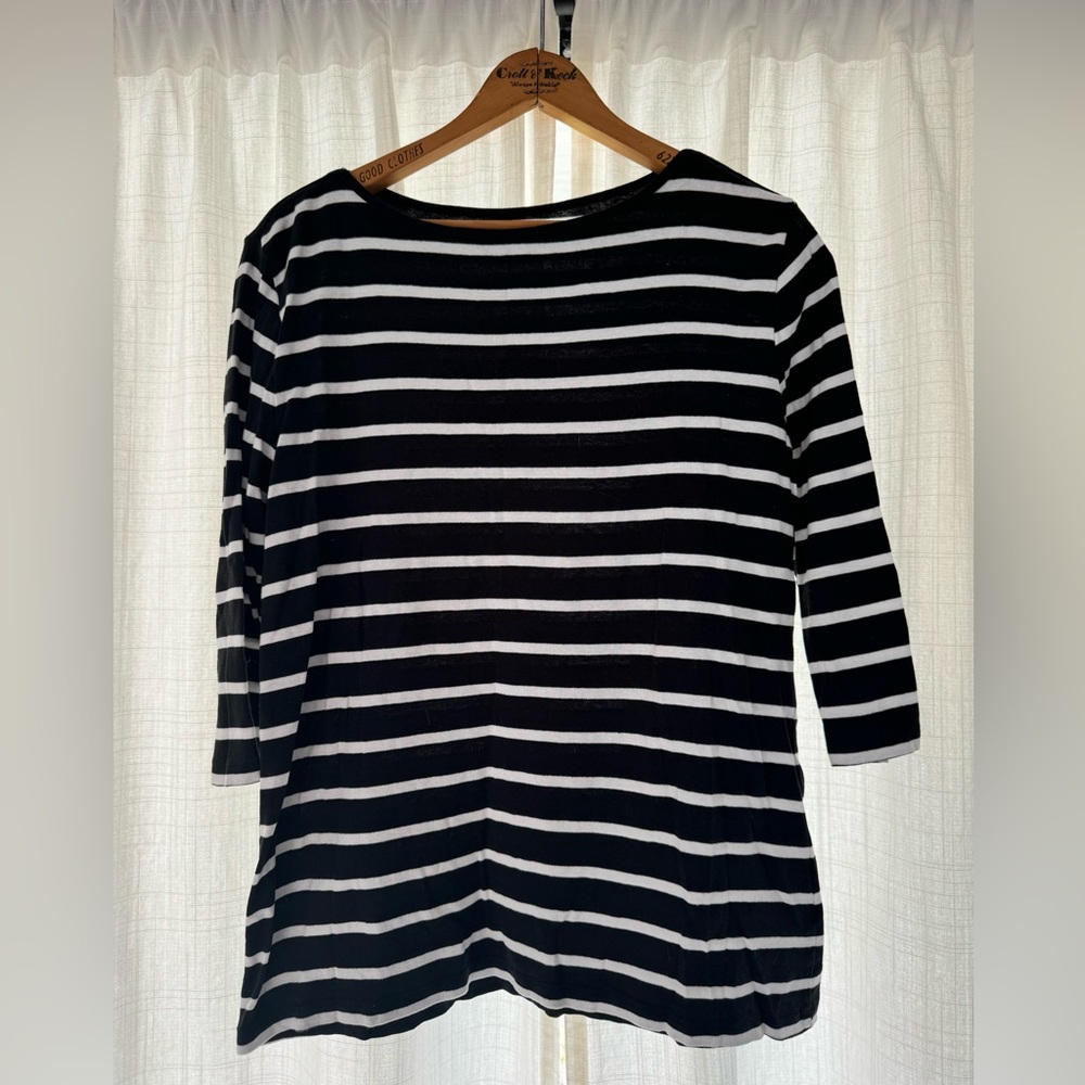 Simply Styled Black and White Striped Tee